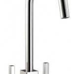 (HS955) Modern squared twin lever kitchen tap mixer