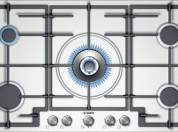 PCR915B91E brushed steel with wok style central burner 5kw