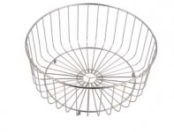(ET07) Space saving inset reversible round single bowl kitchen sink and drainer WB11 Bowl Wire Basket