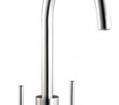 (HS945) Modern rounded twin lever kitchen tap mixer