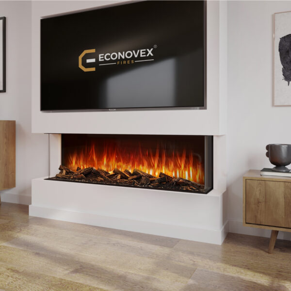 Econovex Fires E1500 3 Sided Slimline Panoramic - Xcell Kitchen
